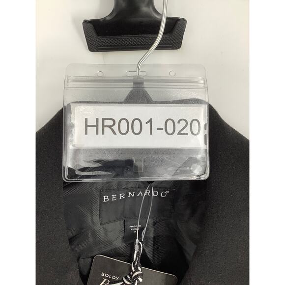 Bernardo Sz M Black Desk To Dinner Oversize Coat Wool Blend Button Front HR1-20 - Picture 12 of 12